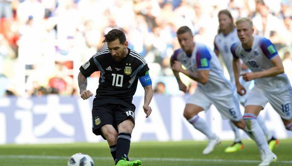 Lionel Messi volvió a errar un penal importante con Argentina. Esta vez fue ante Islandia en el estreno de la albiceleste en Rusia 2018. (Foto: AFP)