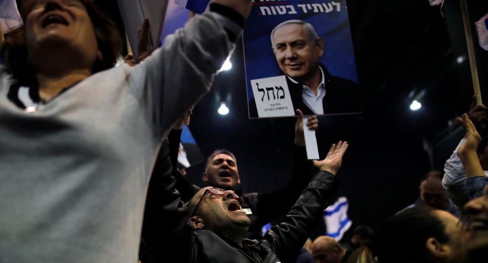 En la imagen se observa partidarios de Netanyahu, que señaló esta madrugada que los resultados son una “victoria dulce”. (Reuters)