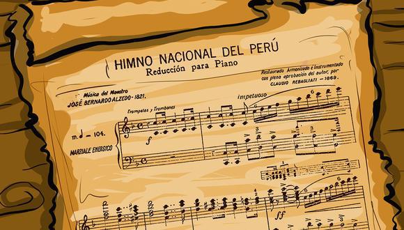 Fiestas Patrias 2022: ¿quién entonó por primera vez el Himno Nacional del Perú?. (Ilustración: Giovanni Tazza)