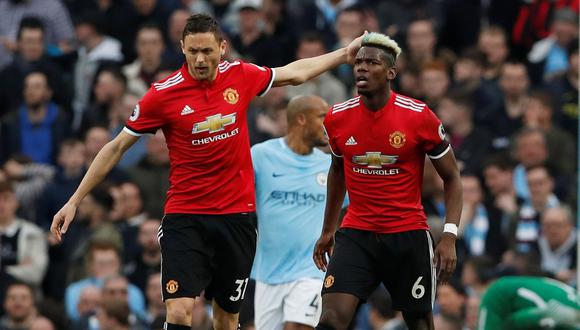 Manchester United ganó 3-2 al Manchester City con doblete de Pogba y evitó coronación celeste por Premier League. (Foto: AFP)