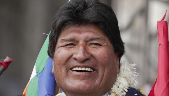 El expresidente boliviano (2006-2019) Evo Morales sonríe durante una manifestación de apoyo al gobierno, en La Paz. (Foto: Mart n SILVA / AFP)