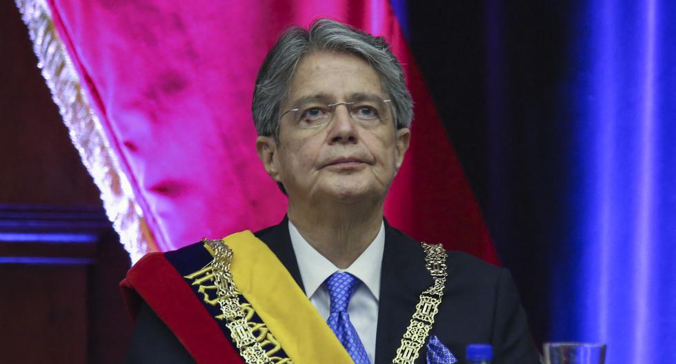 El presidente Guillermo Lasso durante su toma de posesión en la Asamblea Nacional de Ecuador, el 24 de mayo de 2021. (Foto de la Asamblea Nacional de Ecuador / AFP).