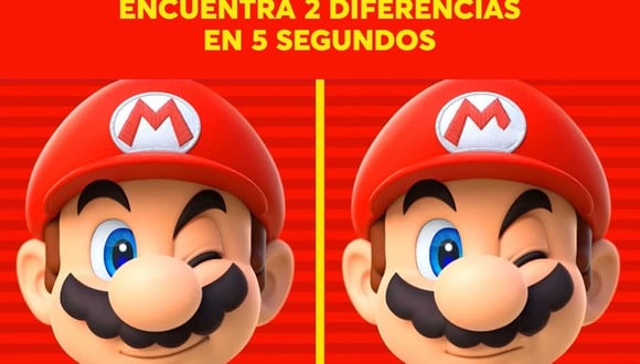 RETO VISUAL | Hay 2 diferencias entre las dos imágenes de Super Mario. Solo el 3% de las personas pueden detectarlas en 5 segundos. (Foto: jagranjosh)