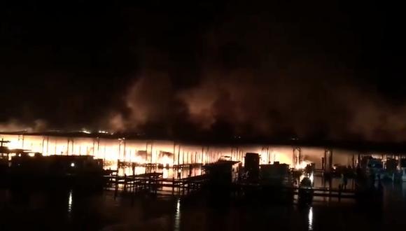 El incendio ocurrió en Jacksoun County Park, un parque frente al Lago Guntersville en el noreste de Alabama con senderos para caminar, un restaurante, rampas para botes y un muelle. (Foto: Captura de video)
