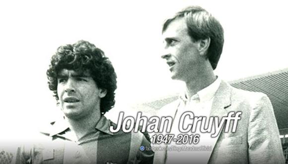 Diego Maradona a Johan Cruyff: "Nunca te olvidaremos, Flaco"