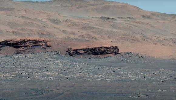 El instrumento Mastcam-Z del rover Perseverance captó esta imagen compuesta de color mejorado de parte del delta del Cráter Jezero en Marte. (NASA/JPL-CALTECH/ASU/MSSS)