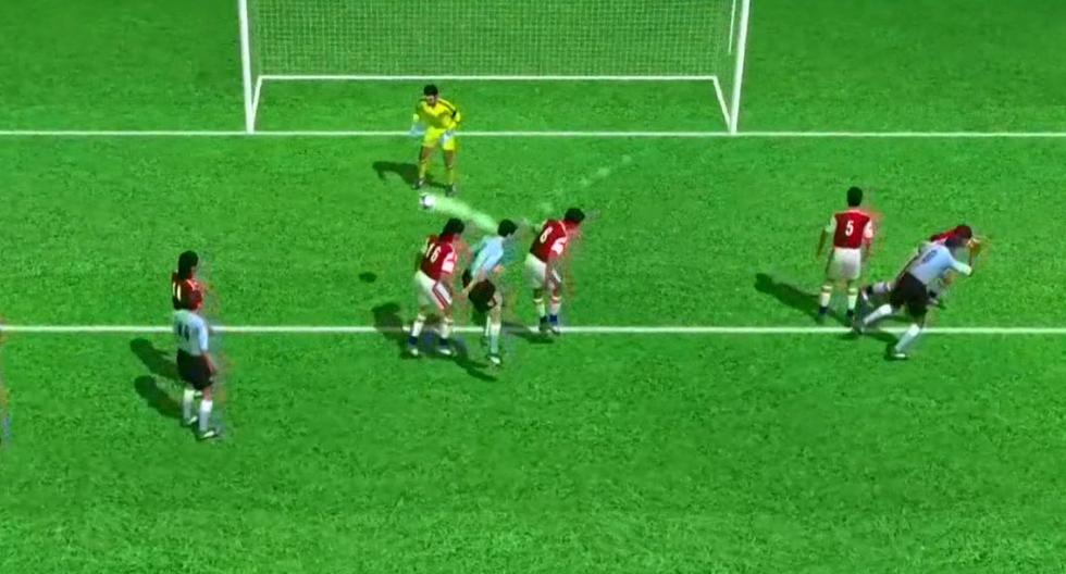 Así fue el gol de José María Giménez en 3D. (Foto: AFP)