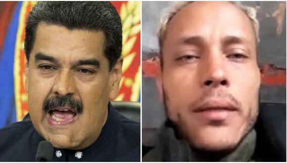 El presidente de Venezuela, Nicolás Maduro, y el policía abatido Óscar Pérez. (Foto: AP)