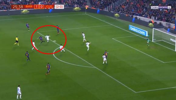 Barcelona vs. Cultural Leonesa: Denis Suárez y otro golazo culé para el 2-0. (Foto: captura)