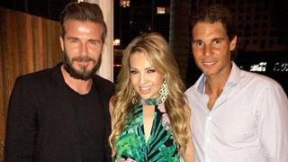 Thalía compartió foto que se tomó con David Beckham y Nadal