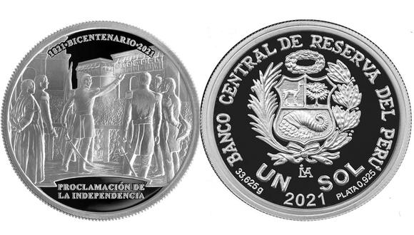 Solo serán elaboradas 5,000 monedas de plata alusivas a la Proclamación de Independencia. (Imagen: BCRP)