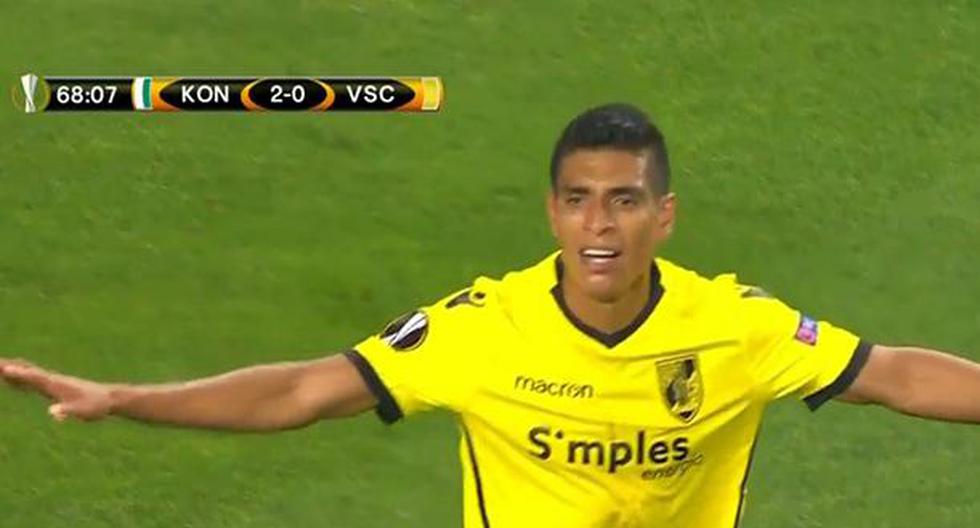Paolo Hurtado anotó el gol de descuento del Vitoria Guimaraes, que cayó este con el Konyaspor. (Foto: Captura YouTube)