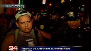 La Victoria: barristas ecuatorianos fueron detenidos tras violenta gresca