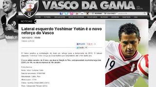 Yoshimar Yotún fue anunciado por Vasco da Gama como nuevo refuerzo
