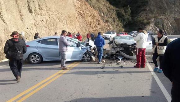 Huancavelica: Juez de Paz muere en choque frontal de dos autos