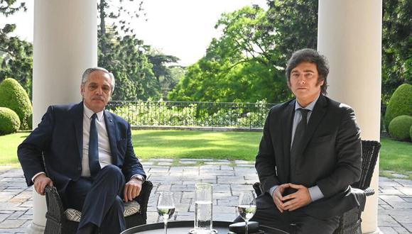 Javier Milei acude a la Quinta de Olivos para empezar la transición con Alberto Fernández en Argentina. (Presidencia de Argentina).