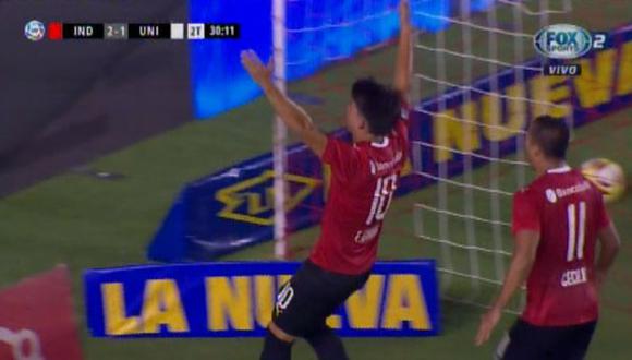 Independiente vs. Unión: Fernando Gaibor y el 2-1 desde el punto penal. | Foto: Captura