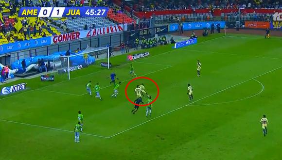 América vs. Juárez: el golazo de Cecilio Domínguez para el 1-1 en la Copa MX. (Foto: captura)