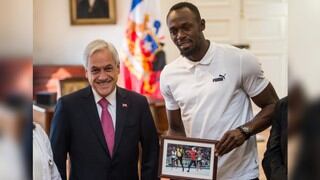 ¿Sebastián Piñera es más rápido que Usain Bolt? El presidente de Chile le regala una curiosa foto al famoso atleta