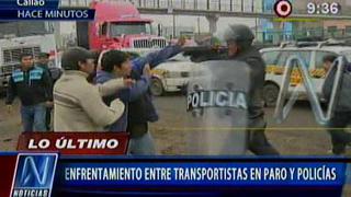 Paro en el Callao: policías y transportistas se enfrentaron