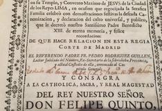 Perú recupera libro sobre San Francisco Solano impreso en Madrid en 1735
