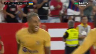 Con lo justo: cabezazo de Raphinha para anotar el 1-0 de Barcelona en la casa de Sevilla | VIDEO