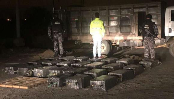 Ecuador: Policía halla una tonelada de droga en base militar de Manta. (Foto: Policía de Ecuador).