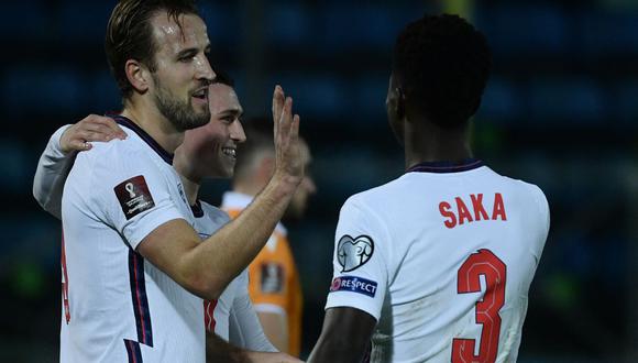Kane celebra su póker de goles contra San Marino. (Foto: AFP)
