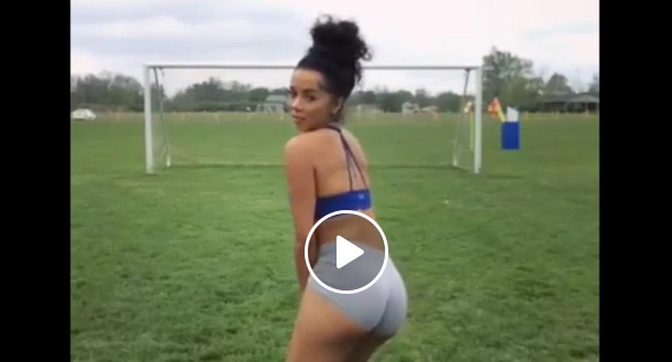 YouTube ha \'reventado\' con el video de la sensual Brittany Renner demostrando todos sus dotes para poder jugar al fútbol. (Foto: captura)