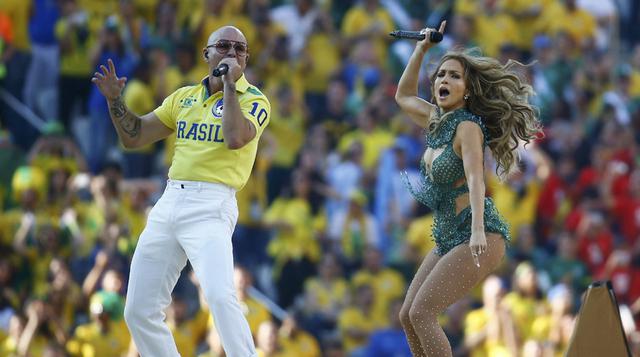 Brasil 2014: Jennifer López y Pitbull cantaron en el Mundial  - 1