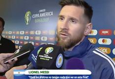 Messi: "Ojalá el VAR y los árbitros no tengan nada que ver en la final pues Perú tiene equipo para competir"