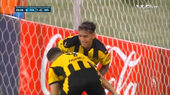 Gol de Torres para el 1-1 de Peñarol vs. Plaza Colonia | Video: VTV Plus.