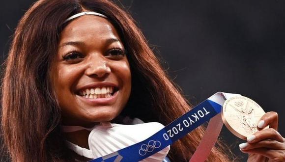 La velocista y neurobióloga estadounidense Gabby Thomas fue una de las deportistas y científicas que obtuvieron una medalla en los Juegos Olímpicos de Tokio. (GETTY IMAGES)