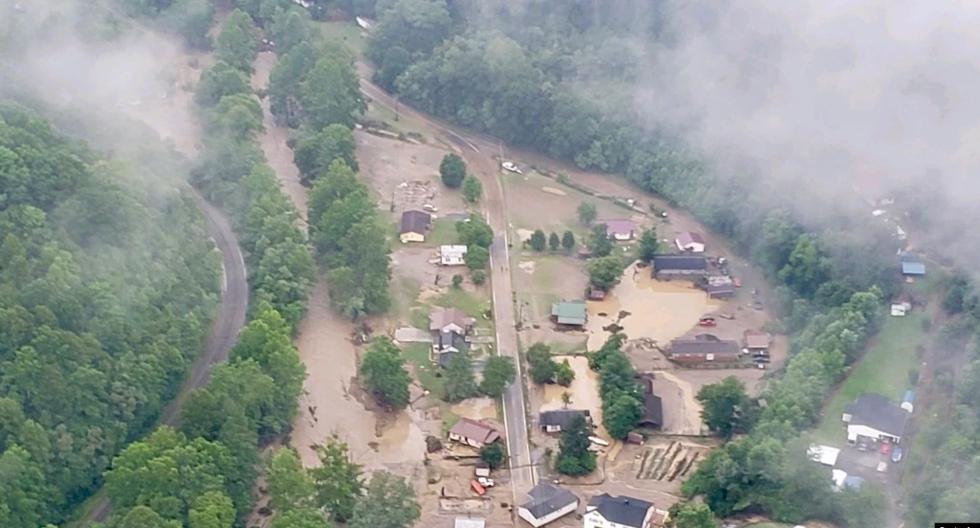 Una imagen del Departamento de Administración de Emergencias de Virgina que muestra parte de las inundaciones ocurridas el 13 de julio de 2022.