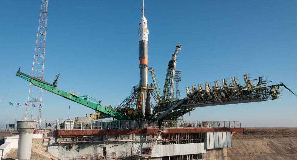 Cohete Soyuz que actualmente envía astronautas a la EEI. (Foto: NASA)