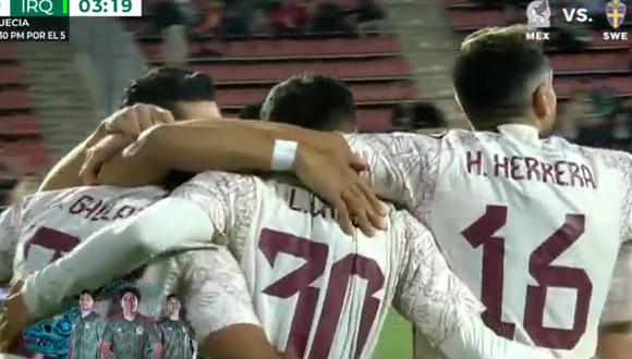 Alexis Vega abrió el marcador a favor de la selección mexicana. Foto: Captura de pantalla de TUDN.