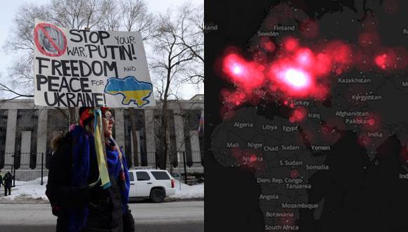 Tensión en Ucrania: Mapa de calor mide impacto en Twitter