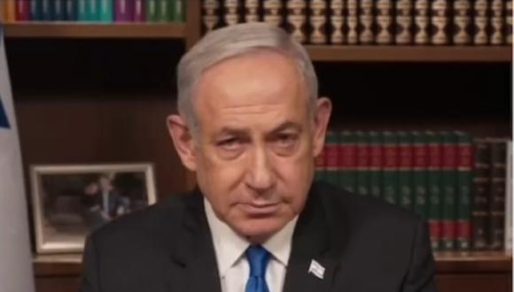 El primer ministro de Israel, Benjamin Netanyahu, durante una entrevista en CNN, el 21 de mayo de 2024. (Captura de CNN)