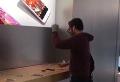 YouTube: sujeto entra a una tienda y destroza más de diez iPhone 7