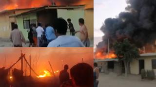 Piura: incendio de grandes proporciones destruye cerca de 20 casas y deja a varias familias en la calle | VIDEO