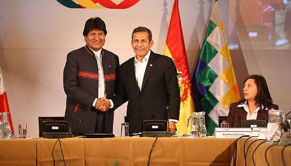 Ollanta Humala y Evo Morales se reunieron en Puno el 23 de junio pasado con sus respectivos gabinetes ministeriales. (Foto referencial: Presidencia)