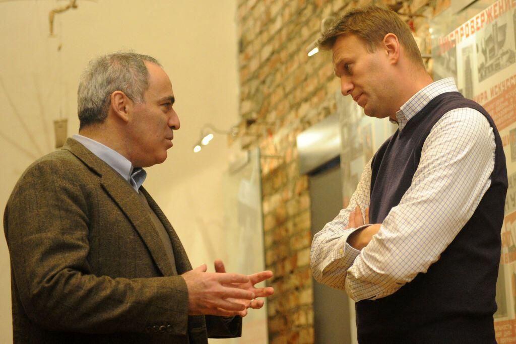 Navalny has organized marches against Putin with other opposition leaders (pictured here with chess player and politician Gary Kasparov in 2012), but has also faced criticism within the Russian opposition.  (GET IMAGES).