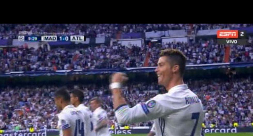 Real Madrid abre la cuenta con Cristiano Ronaldo ante Atlético Madrid. (Foto: captura)