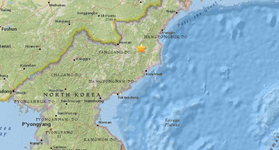 Informaci&oacute;n del USGS sobre sismo artificial en Corea del Norte (USGS)