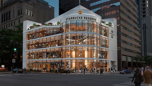 Una imagen de cómo se verá la Starbucks Reserve Roastery en la Avenida Michigan de Chicago. (Foto: Difusión)