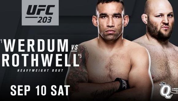 UFC: Fabricio Werdum contra Ben Rothwell el 10 de setiembre
