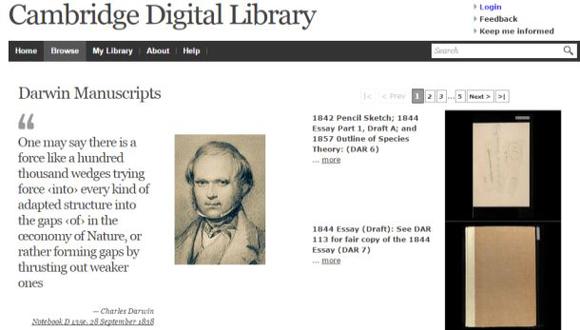 Manuscritos de Charles Darwin ya están disponibles en Internet