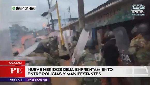 Nueve heridos deja enfrentamientos entre policías y manifestantes. (Foto: América Noticias)