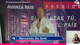 Hernando de Soto: Un debut virtual para hacer propuestas económicas