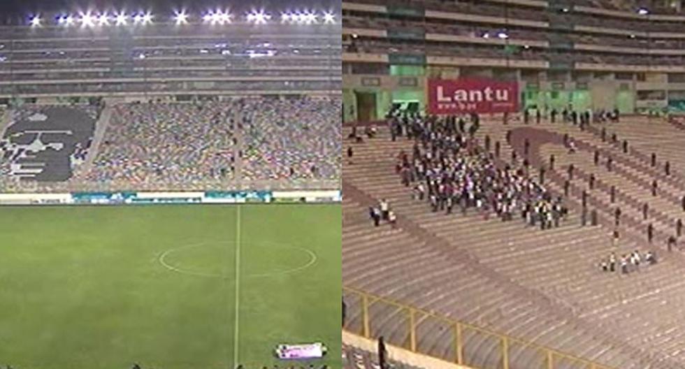 Universitario vs Ayacucho: Estadio Monumental luce casi sin hinchas. (Foto: Captura)